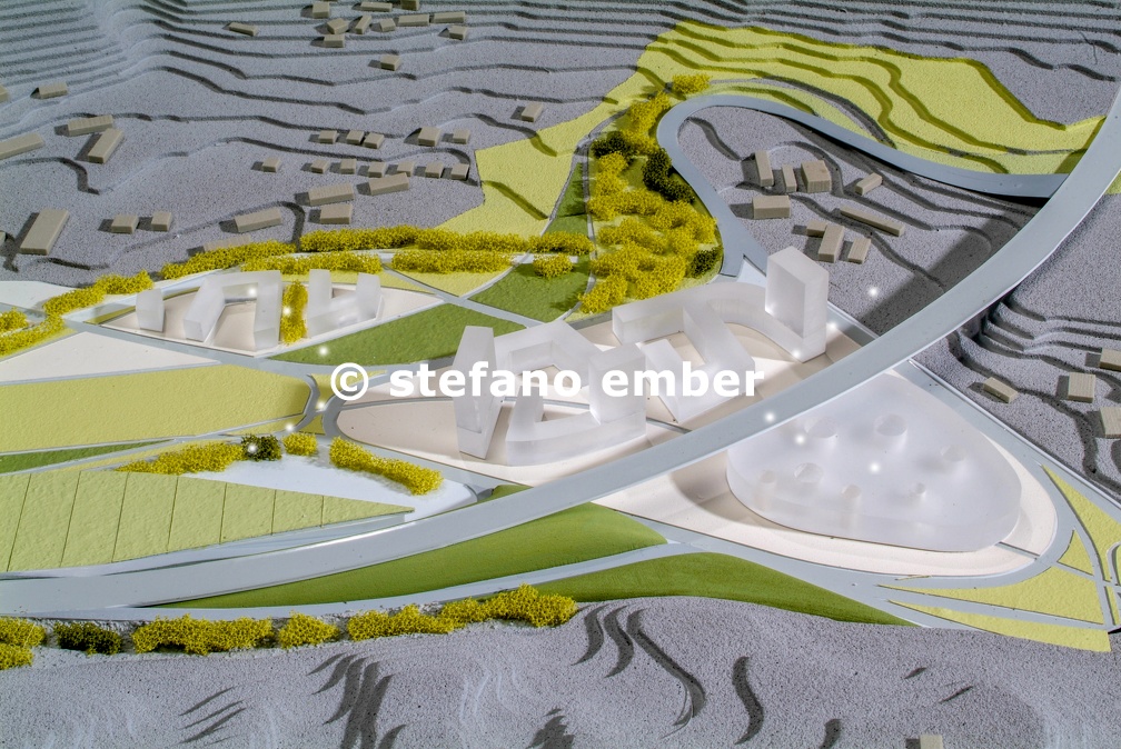 Site surrounding model for architectural presentation and background