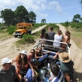 People traveling on a truck to reach Cabo Polonio