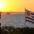 Sunset view from Colonia del Sacramento  on Uruguay to the sea and Buenos Aires on Argentina