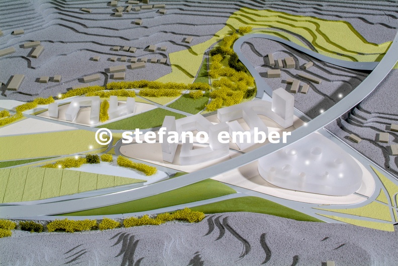 Site surrounding model for architectural presentation and background