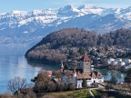 Fort of Spiez on lake Thun in Switzerland