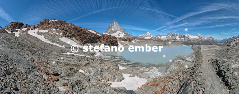 Landscape with mount Matterhorn at Trockener Steg over Zermatt on the Swiss alps