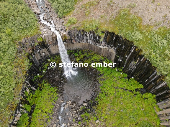Svartifoss waterfall on Skaftafell national park in Iceland