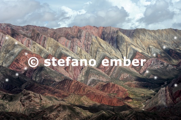 Serranias del Hornocal wide colored mountains near Humahuaca on Argentina andes