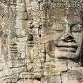 Faces of Bayon temple in Angkor Thom at Siemreap
