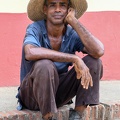 Man sitting on a street of Trinidad