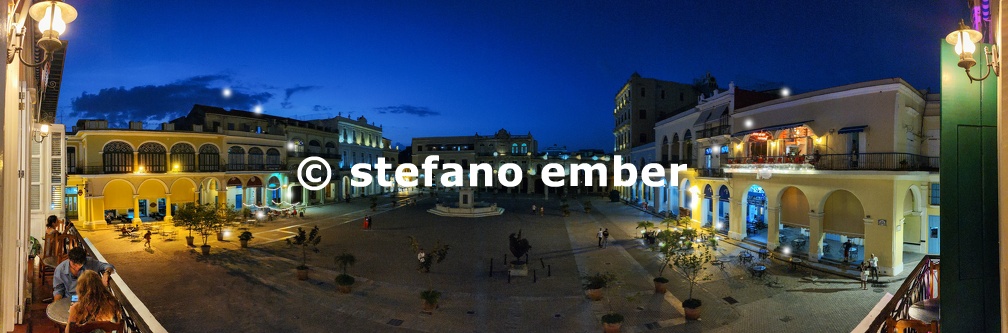 Night view at Vieja square at Havana