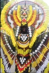 Man on costume at the parade of Ati-Atihan festival in Kalibo