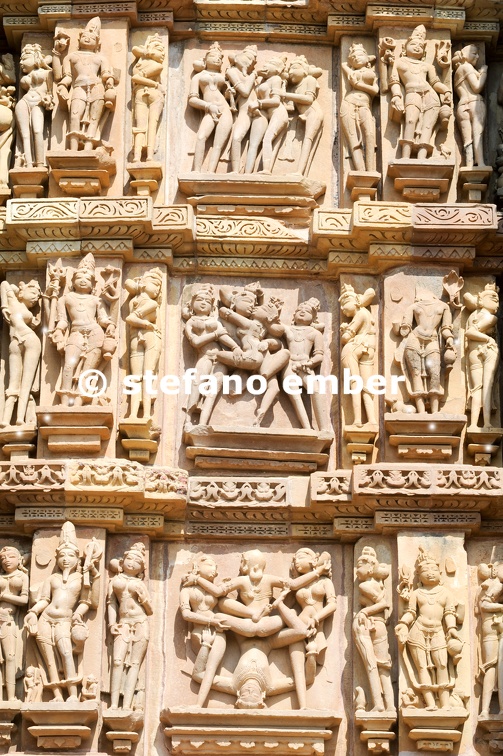 Detail of artwork at the Khajuraho temples 