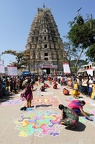 Woman during a street design competition at Hampi