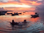Colorful sunset in Nusa Lembongan island