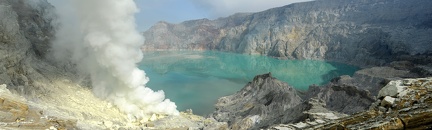 The ijen crater on the island of Java