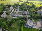 Drone view at the village of Bibury