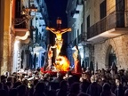 People walking on the streets of Bisceglie during the Easter processions