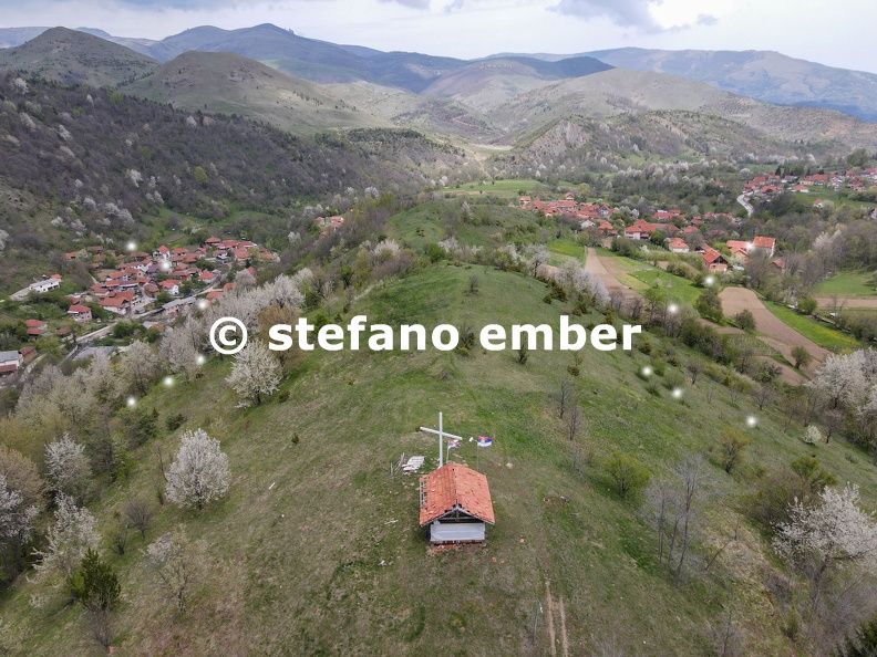 Drone view at the mountains near Brezovice