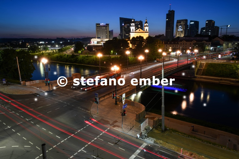 Night cityscape of Vilnius