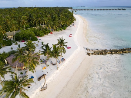 Drone view of Villa Park resort on Ari atoll