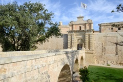Entrance bridge and gate to Mdina