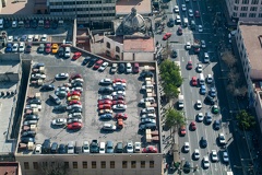 Parking of cars on the roof of a skyscraper at Mexico City