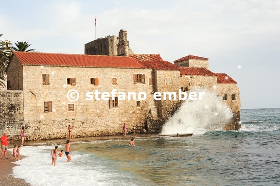The ocean in front of the citadel of Budva