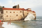 The ocean in front of the citadel of Budva