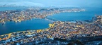 View at the city of Tromso from the hill