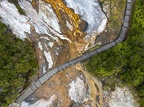 Drone view at Orakei Korako Geothermal Park