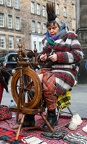 Traditional wool spinner woman at Edinburgh