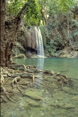 Green and clean Erawan waterfall on Kanchanaburi Province