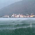 Brusino-Arsizio on lake Lugano with stormyweather
