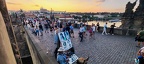 People walking on Charles bridge at Prague