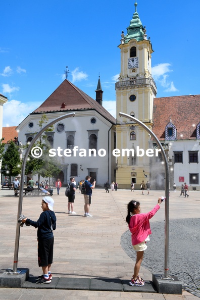 Main square with old town hall at Bratislava